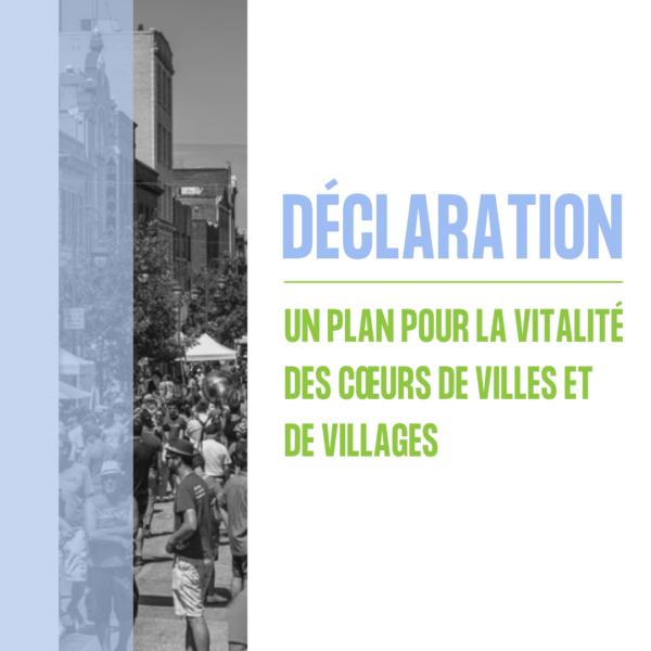 Espace MUNI signataire de la déclaration Un Plan pour la vitalité des cœurs de villes et de villages